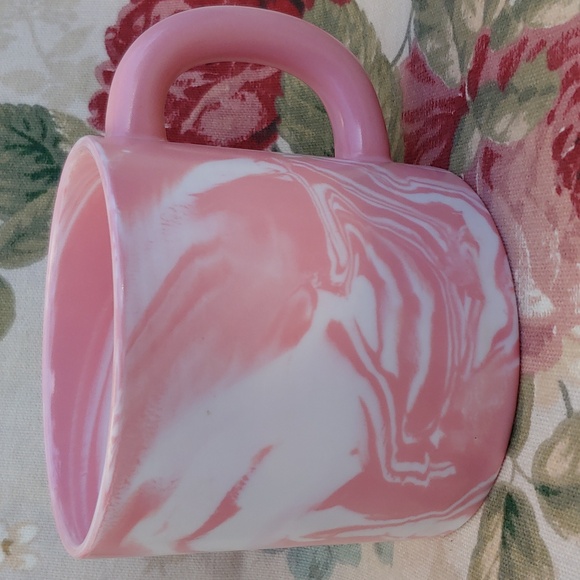 Starbucks Pink And White Ceramic Marble Swirl Collectible Coffee Mug - Picture 3 of 9